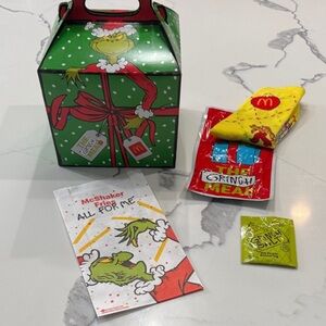 McDonald's Grinch Holiday Box, Yellow Socks, Salt and Box